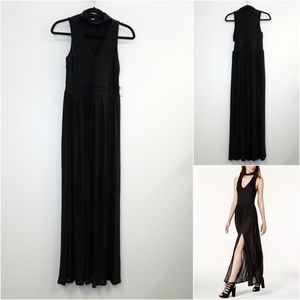 GUESS Choker V Neck Mesh Skirt Maxi Dress XS